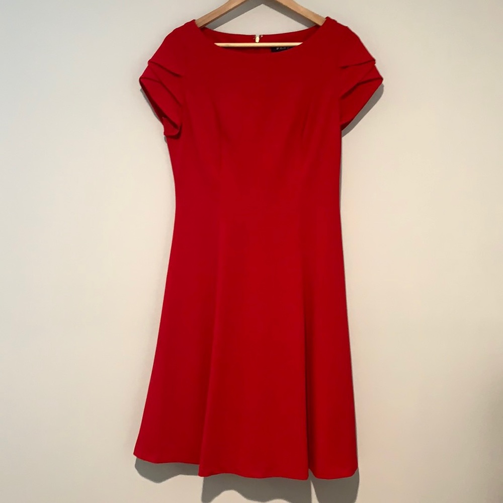 DKNY Red Midi Dress, Size 8